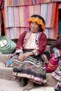 Portrait of local market seller in Urubamba, Peru