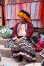 Portrait of local market seller in Urubamba, Peru