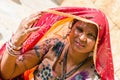 Portrait of a local Rajasthani woman Jaisalmer Rajasthan India