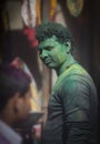 Portrait of a local shop Vendor at Barsana Temple during Holi Festival,UttarPradesh,India