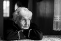 Portrait of a lonely sad old lady. Royalty Free Stock Photo