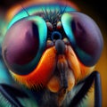 portrait Long-legged fly close-up.