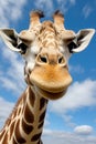 Portrait of a looking and listening giraffe Royalty Free Stock Photo