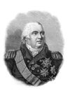 Portrait of Louis XVIII, King of France in the old book The Essays in Newest History, by I.I. Grigorovich, 1883, St. Petersburg