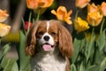 Portrait of lovely Cavalier King Charles spaniel