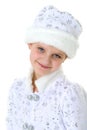 Portrait of lovely girl in snow maiden costume Royalty Free Stock Photo