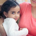 Portrait of lovely hispanic mother and daughter Royalty Free Stock Photo