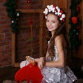 Portrait of a lovely little girl in hair band. Royalty Free Stock Photo