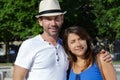 portrait loving couple outdoors in sunshine Royalty Free Stock Photo