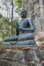 Portrait Low Angle Front Left Buddha Statue Giving The Firts Sermon