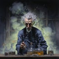 Portrait of a mad scientist Royalty Free Stock Photo
