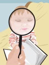 Portrait with magnifying glass