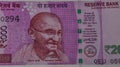 Portrait of Mahatma Gandhi on banknote Royalty Free Stock Photo