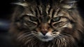 Portrait of Maine Coon cat, close up. Selective focus. Royalty Free Stock Photo