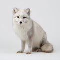 Portrait of a majestic arctic fox with pristine white fur in a studio setting Royalty Free Stock Photo