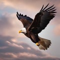 A portrait of a majestic bald eagle soaring high in the sky2