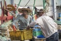 Portrait of a Malaysian male worker on the fishing boat in Kota Kinabalu, Sabah, Malaysia Royalty Free Stock Photo