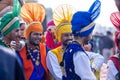 Portrait of an male bhangra dance artist at camel festival bikaner Royalty Free Stock Photo