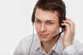 Portrait of male customer service representative or call center Royalty Free Stock Photo