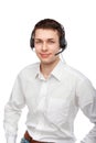 Portrait of male customer service representative or call center Royalty Free Stock Photo