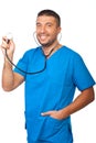 Portrait of male doctor with stethoscope Royalty Free Stock Photo