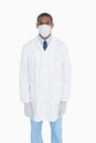 Portrait of male doctor wearing mask and gloves Royalty Free Stock Photo