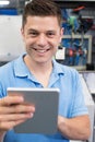 Portrait Of Male Engineer In Factory With Digital Tablet Royalty Free Stock Photo