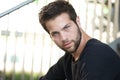 Portrait of a male fashion model with beard