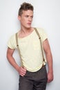 Male Fashion Model with Suspenders