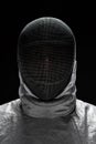 Portrait of Male fencer wearing mask