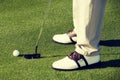 Portrait of of Male Golfer Putting for par Royalty Free Stock Photo