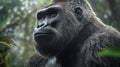 Portrait male gorilla in the forest Royalty Free Stock Photo