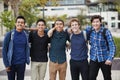 Portrait Of Male High School Students Outside College Buildings Royalty Free Stock Photo