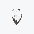 Portrait male lion simple and flat icon logo design vector