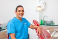 Portrait of a male middle -aged dentist at his office Royalty Free Stock Photo