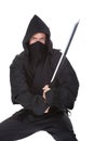 Portrait Of Male Ninja With Weapon Royalty Free Stock Photo