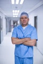Portrait of male surgeon standing with arms crossed Royalty Free Stock Photo