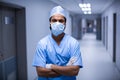 Portrait of male surgeon standing with arms crossed Royalty Free Stock Photo