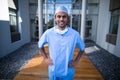 Portrait of male surgeon standing with hands on hip Royalty Free Stock Photo