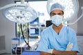 Portrait of male surgeon standing in operation theater Royalty Free Stock Photo