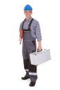 Portrait of a male worker holding worktool Royalty Free Stock Photo