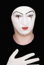 Portrait of malicious mime