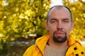 Portrait of man with beard in autumn park Royalty Free Stock Photo