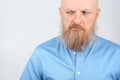 Portrait of a man with a beard looking unhappy Royalty Free Stock Photo