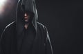 Portrait of man in a black robe Royalty Free Stock Photo