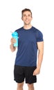 Portrait of man with bottle of protein shake