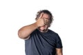 Portrait of a man covering his eyes with hands. See no evil concept Royalty Free Stock Photo