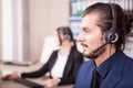 Portrait of man from customer support line in the office Royalty Free Stock Photo