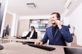 Portrait of man from customer support line in the office Royalty Free Stock Photo