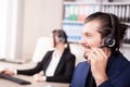 Portrait of man from customer support line in the office Royalty Free Stock Photo